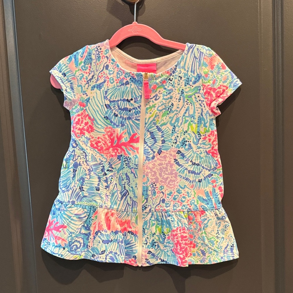 Lilly Pulitzer Kids Button Down Shirt - Pink and Blue